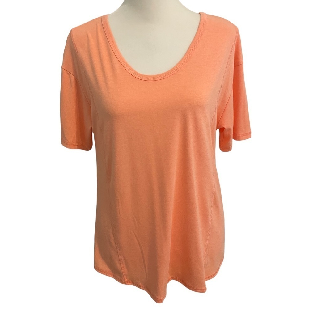Xersion Orange Knotted Back Activewear Shirt Size S